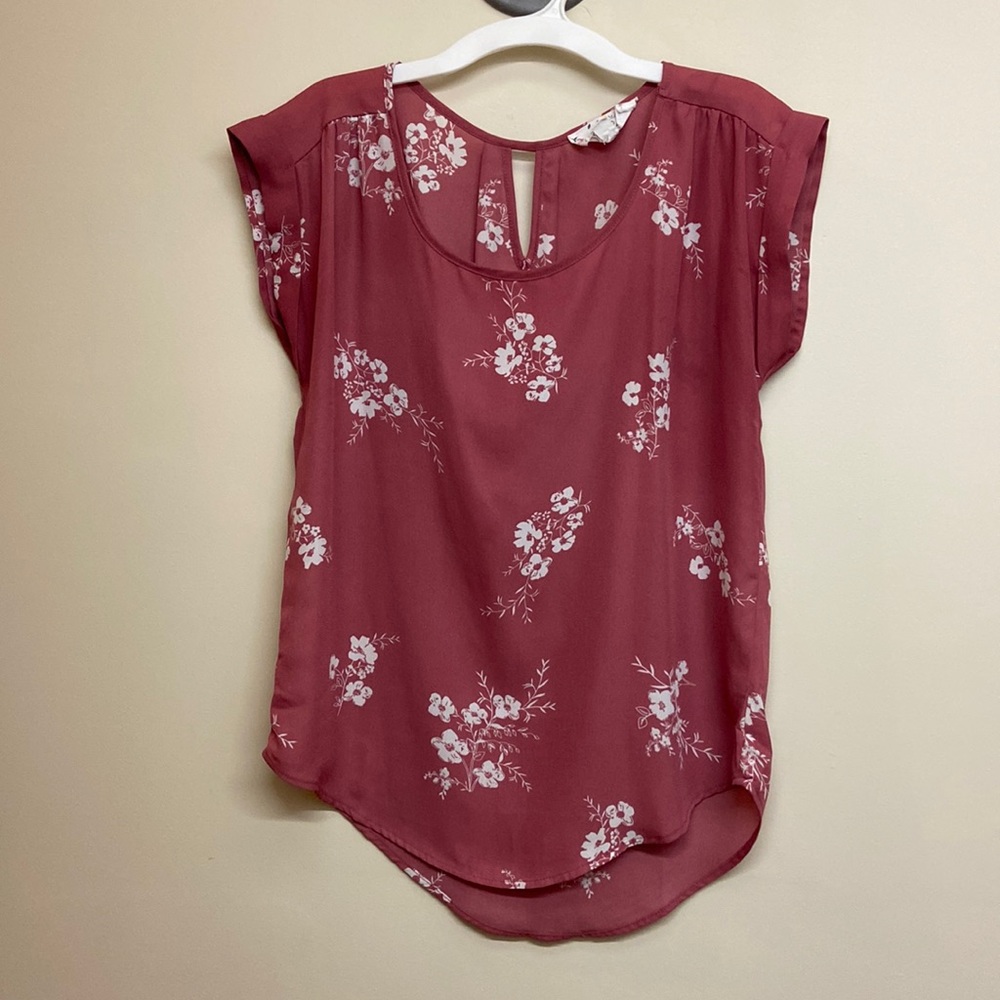 Pink Rose floral shirt size small